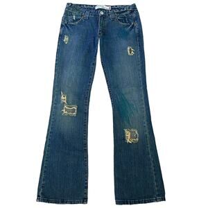 Levi’s Size 5M 27 2005 518 Superlow Boot Cut Jeans Distressing Holes